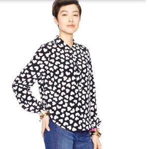 Kate Spade Heart Long sleeve blouse